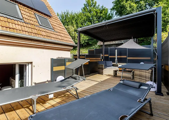 Avec Privatif La Courtisane - Sofa Tantra, Terasse, Salon D'hiver Sous Dôme Transparent Chauffé - Love-room-alsace-67 * Niederbronn-les-Bains